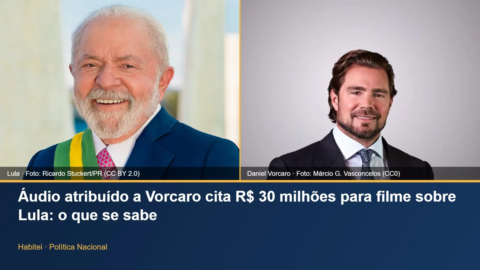 Fotos de Lula e Daniel Vorcaro lado a lado