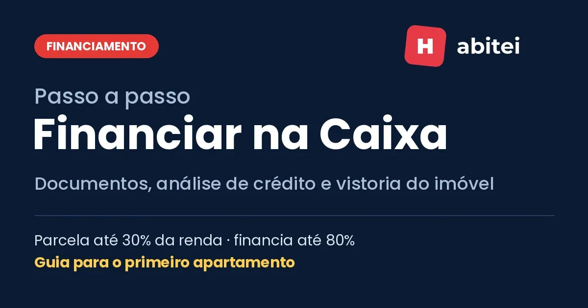 Capa do passo a passo para financiar apartamento na Caixa, no estilo Habitei