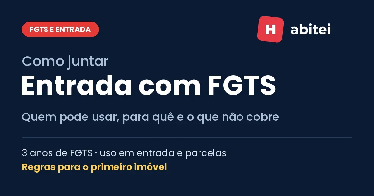 Capa do guia sobre uso do FGTS na entrada do apartamento, no estilo Habitei