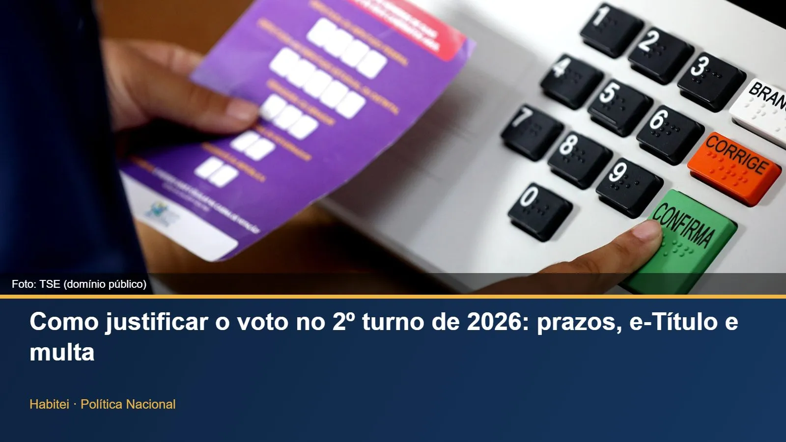Urna eletrônica apresentada pelo TSE