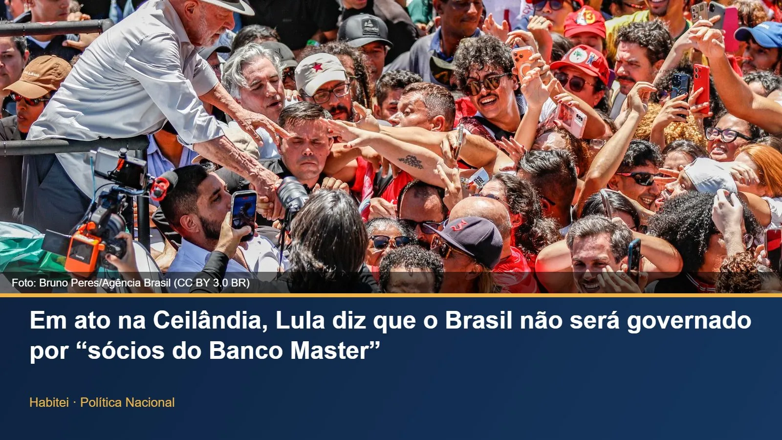 Lula discursa em ato de campanha na Ceilândia