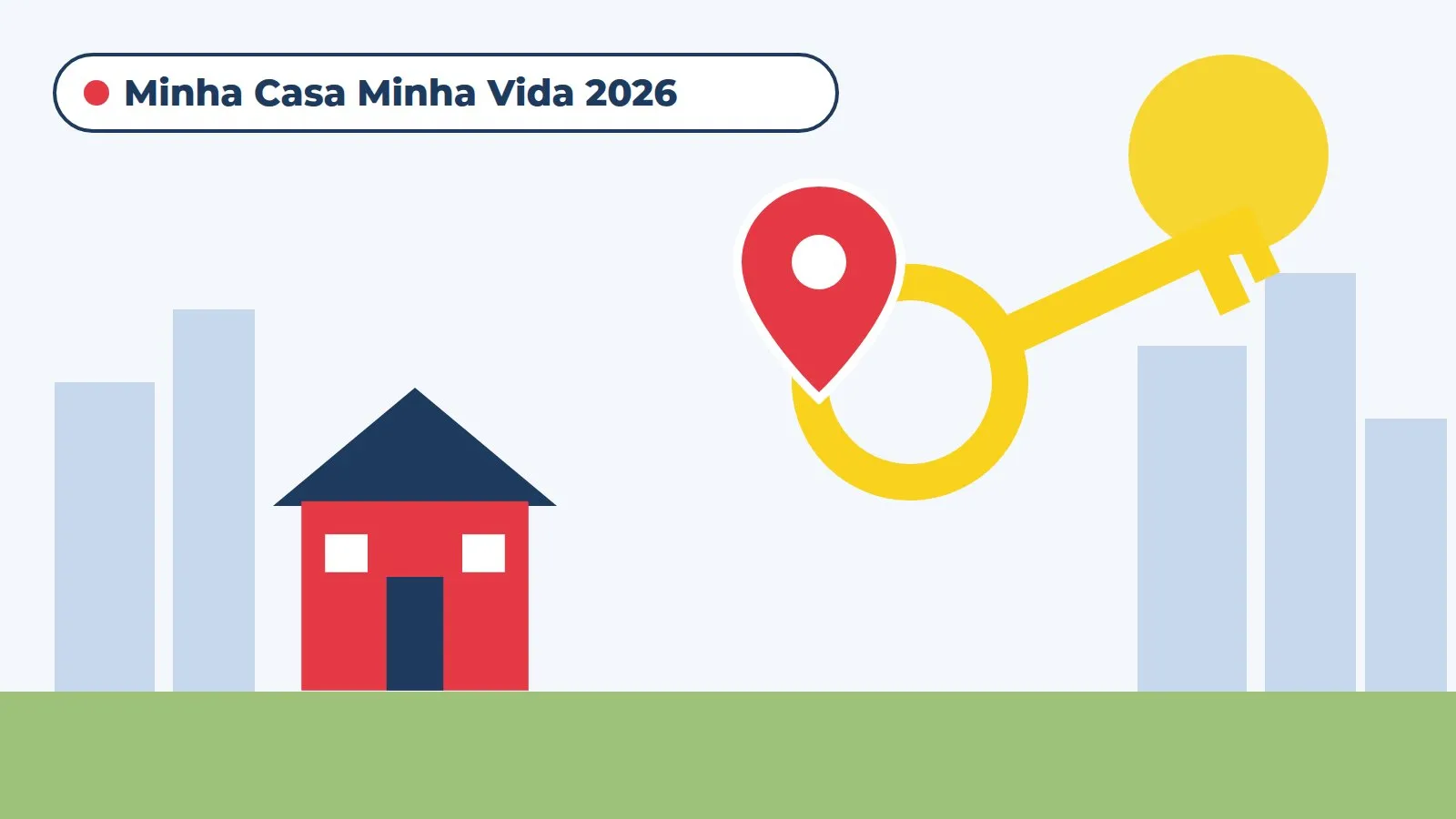 Ilustração de chave e casa do Minha Casa Minha Vida