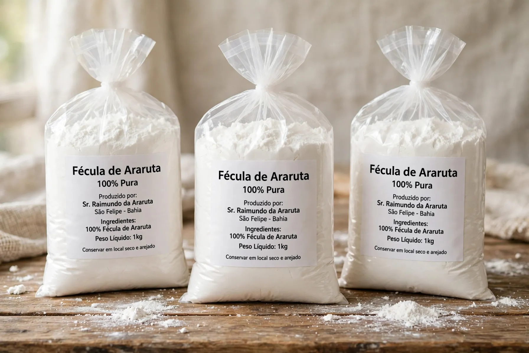fecula de araruta 100  cem por cento pura sao felipe bahia polvilho legitimo