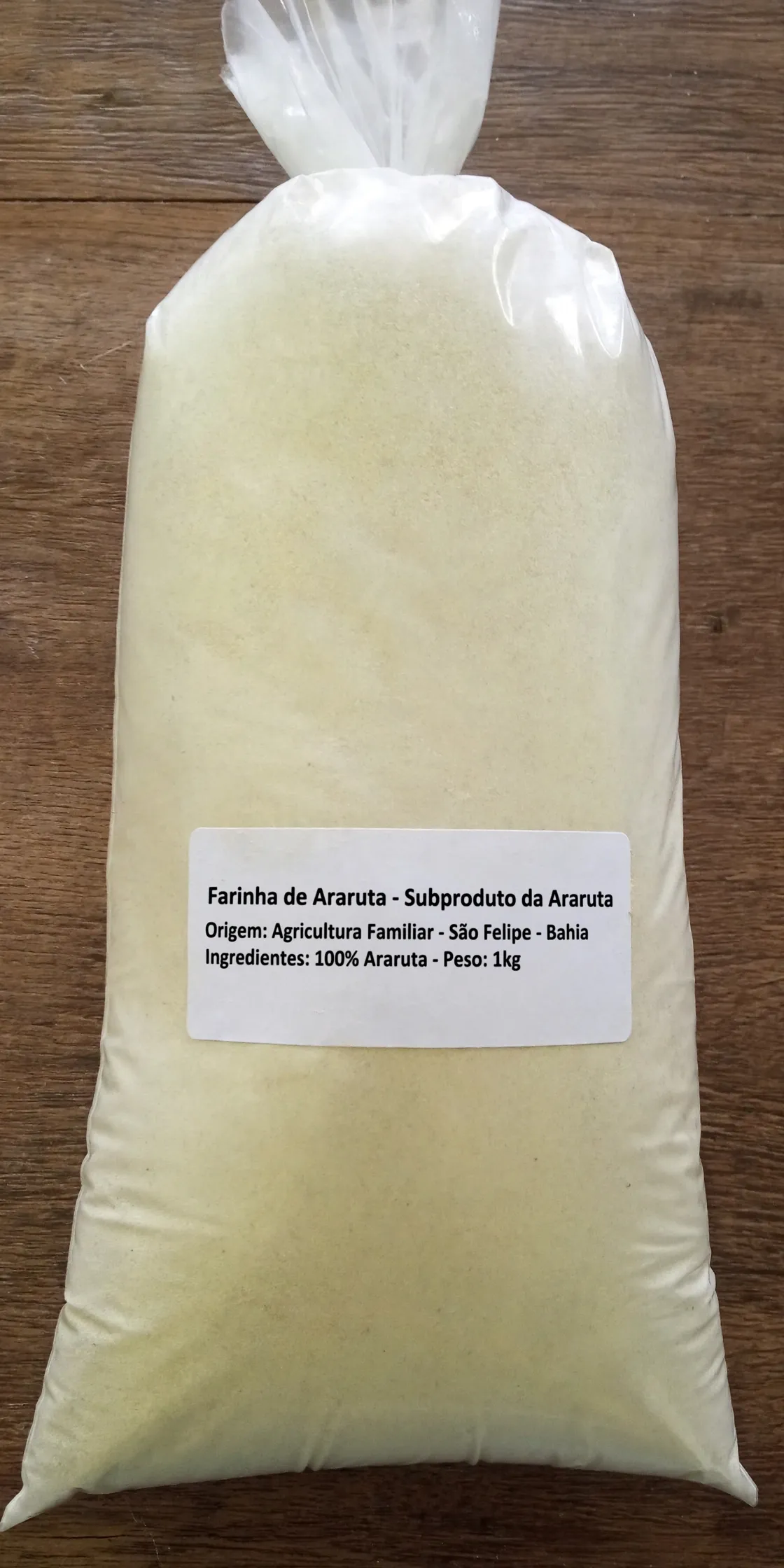 farinha de araruta subproduto bege 1kg resto do peneiramento da fecula pura agricultura familiar sao felipe bahia