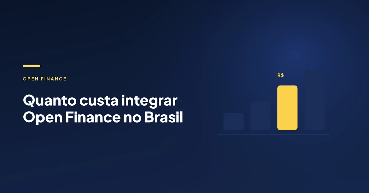 Quatro barras de alturas crescentes representando faixas de preço de integração ao Open Finance. A terceira, destacada em amarelo, está marcada com o símbolo de real.